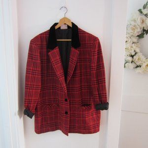 TANJAY Vintage Plaid Checked Jacket